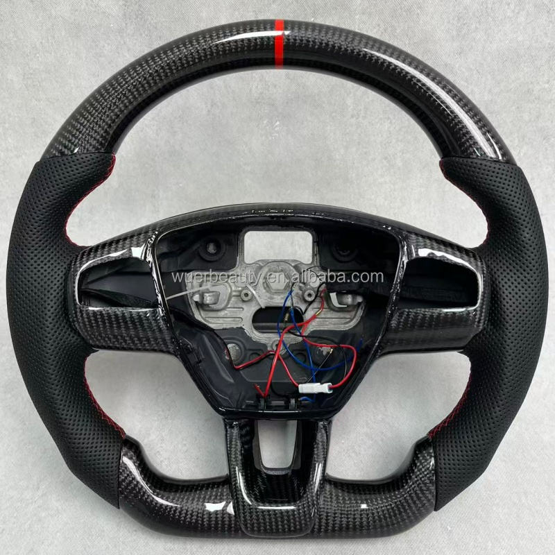 Custom LED RGB Carbon Fiber Steering Wheel for Ford Mustang (2015-2024)