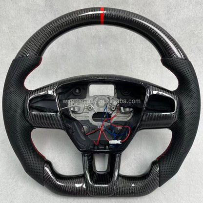 Custom LED RGB Carbon Fiber Steering Wheel for Ford Mustang (2015-2024)
