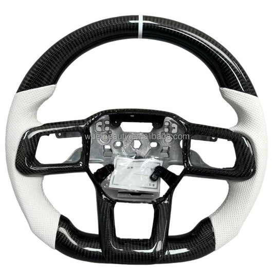Custom LED RGB Carbon Fiber Steering Wheel for Ford Mustang (2015-2024)