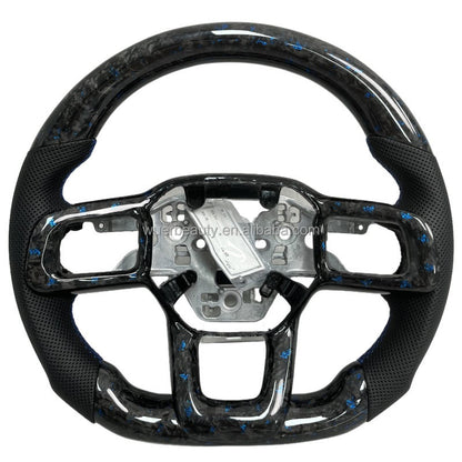 Custom LED RGB Carbon Fiber Steering Wheel for Ford Mustang (2015-2024)