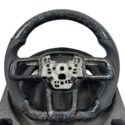 Custom LED RGB Carbon Fiber Steering Wheel for Ford Mustang (2015-2024)