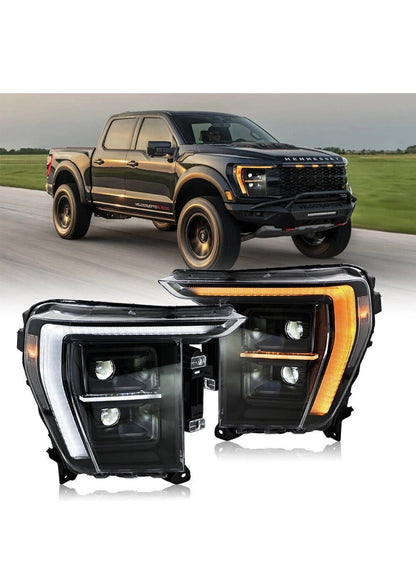 Ford F-150 Projection LED Headlights - Sequential Turn Signal DRL
