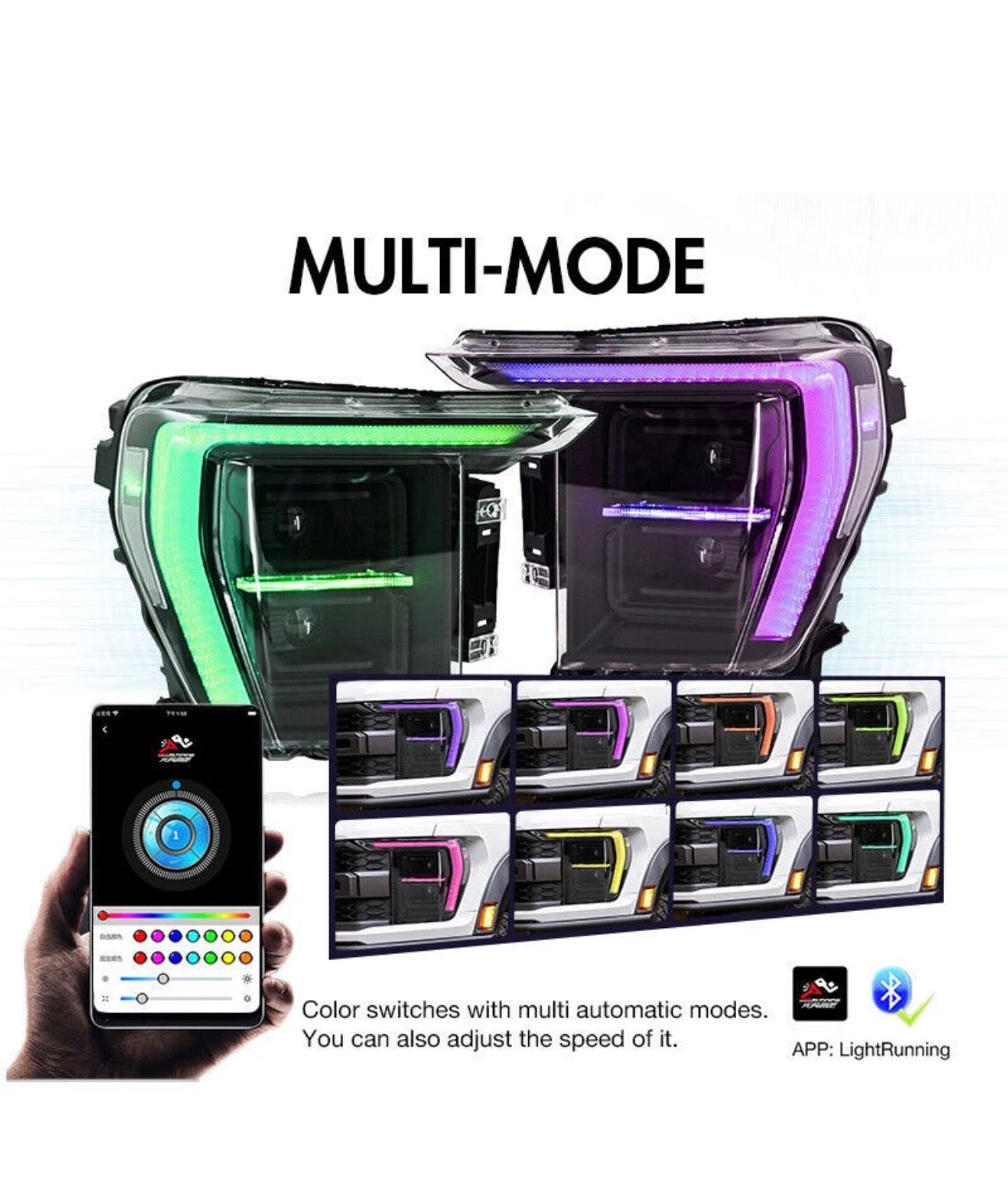 Ford F-150 RGB Headlights - App Controlled LED Assembly