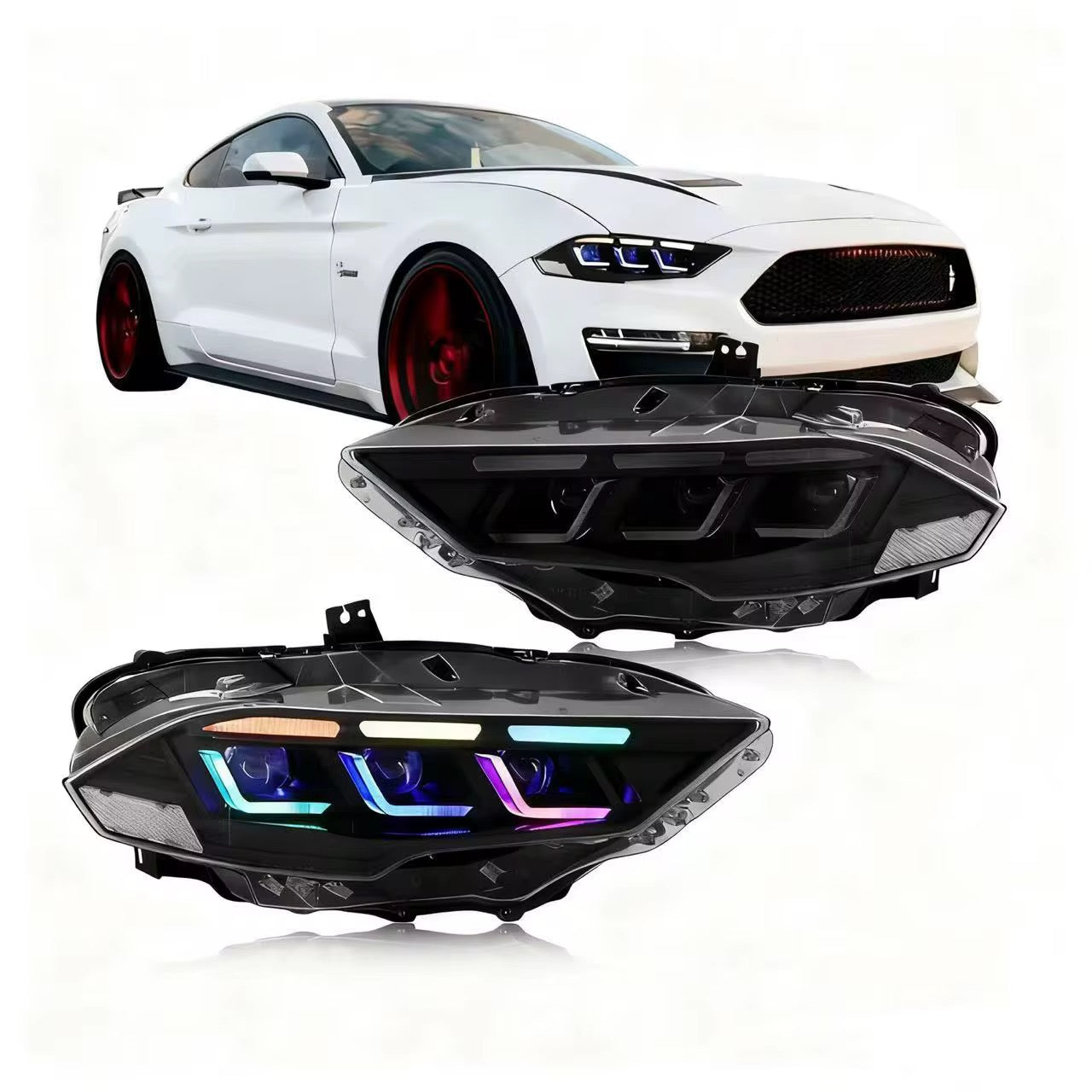 RGB Mustang Headlights 2018+ - Plug and Play
