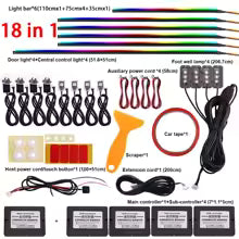 RGB Car Interior Ambient Lighting Kit - Multi-Color LED Strip Lights