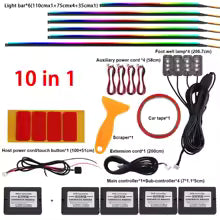 RGB Car Interior Ambient Lighting Kit - Multi-Color LED Strip Lights