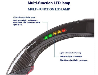 Custom LED Real Carbon Fiber Steering Wheel for Chrysler, Dodge Charger,Challenger,Jeep Grand Cherokee Trackhawk SRT