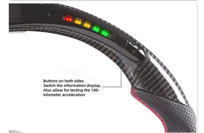 Custom LED Real Carbon Fiber Steering Wheel for Chrysler, Dodge Charger,Challenger,Jeep Grand Cherokee Trackhawk SRT